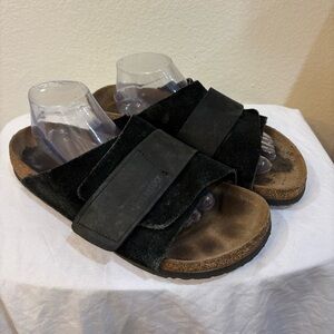 Birkenstock Kyoto Oiled Leather-Suede Leather in Black Size 43